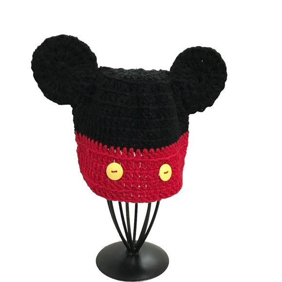 Brand New Handmade Crochet Mickey Mouse Beanie for Kids 4 to 10 Years Old - Picture 4 of 4
